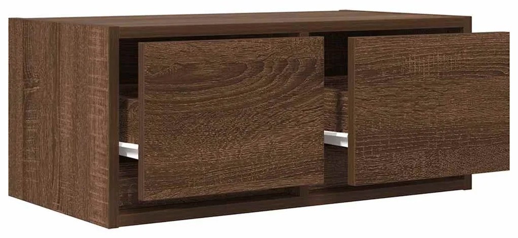 2 db barna tölgy színű szerelt fa TV-szekrény 60x31x25,5 cm