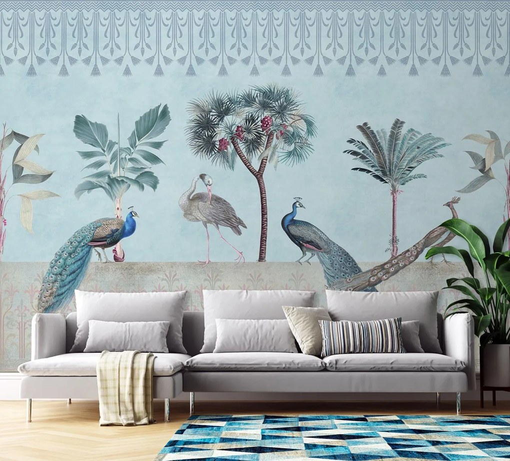 Gario Fotótapéta Pávak a dzsungelkékben - Andrea Haase Anyag: Vlies, Méret: 400 x 280 cm