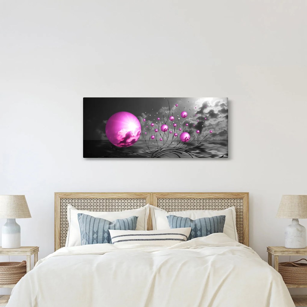 Rózsaszín gömbök képe (120x50 cm)