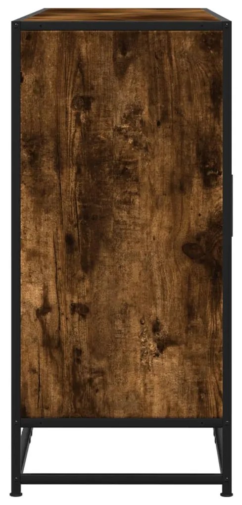 füstös tölgy színű szerelt fa tálalószekrény 134 x 35 x 76 cm