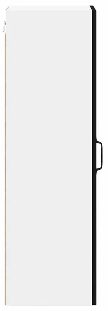 Fali konyhaszekrény polcokkal Fekete 30 x 31 x 100 cm Faanyag