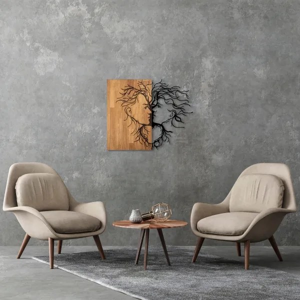 Fali dekoráció 96x79 cm szerelem fa/fém