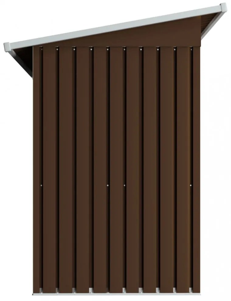 barna acél kerti fészer 194 x 121 x 181 cm