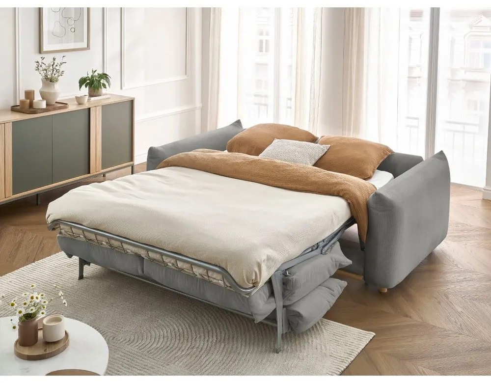 Szürke kinyitható kanapé 214 cm Ernest – Bobochic Paris