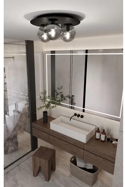 Mennyezeti lámpa SOLAR 3xE14/10W/230V fekete/szürke