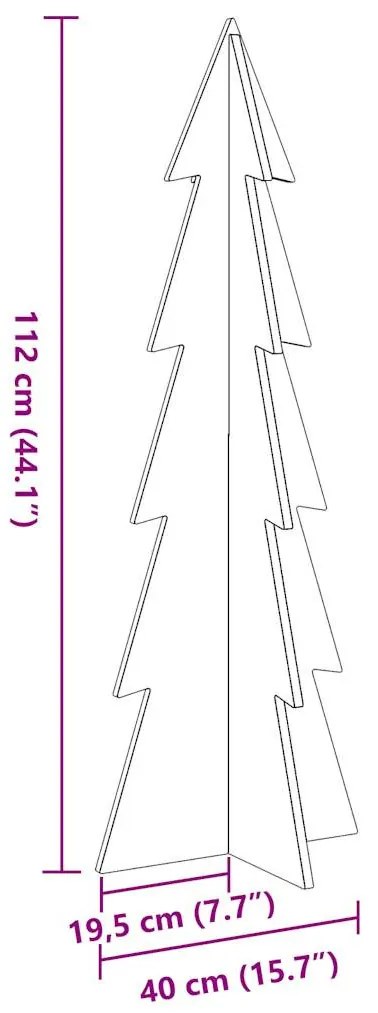 viaszbarna tömör fenyőfa karácsonyfa-dekoráció 112 cm