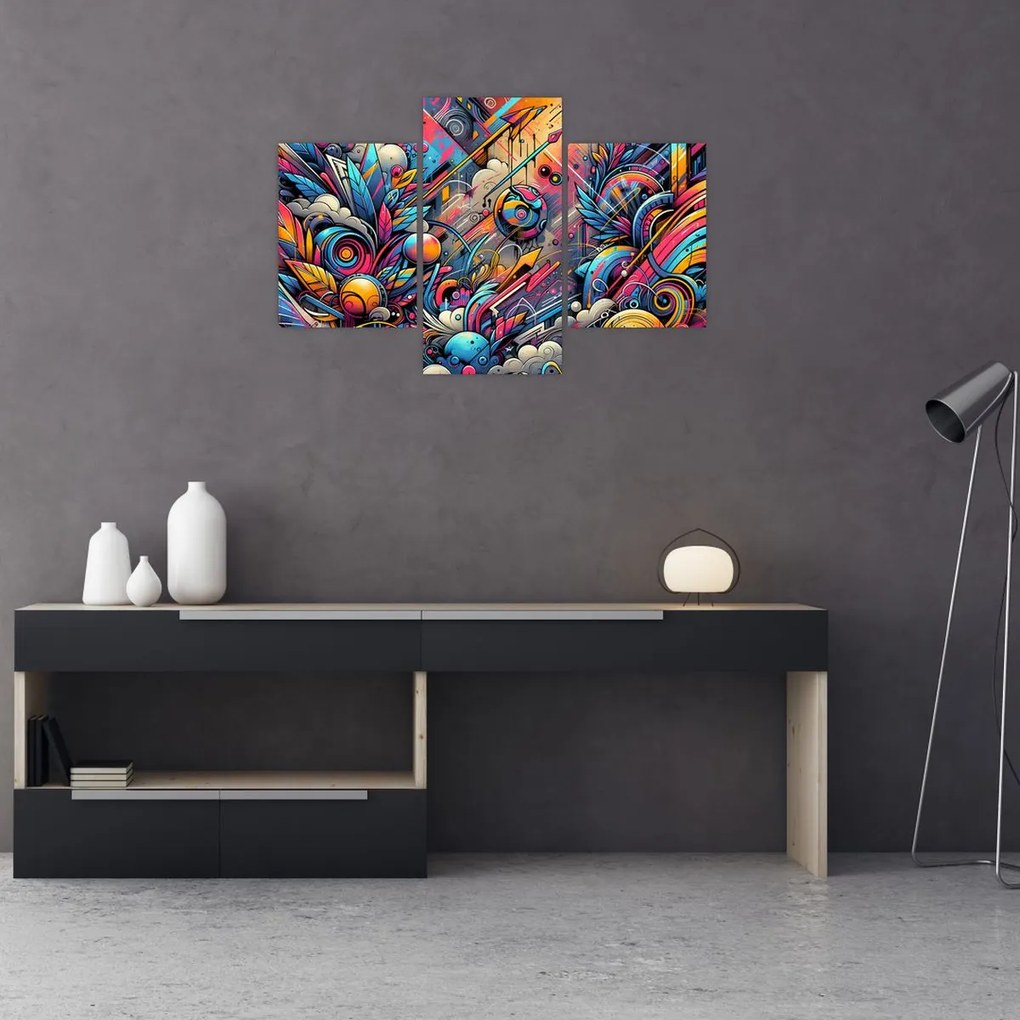 Kép - Színes graffiti (90x60 cm)