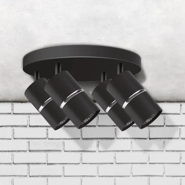 Spotlámpa BAMBOO 4xGU10/10W/230V fekete