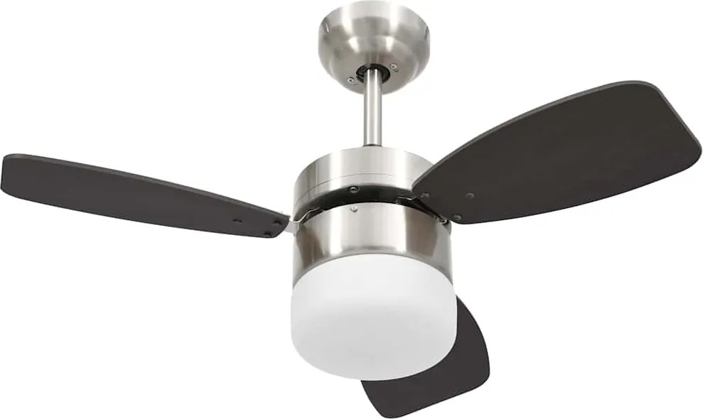 vidaXL sötétbarna mennyezeti ventilátor lámpával/távirányítóval 76 cm