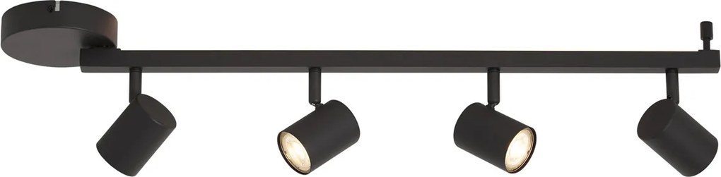 Modern fekete 4 fényforrású mennyezeti spotlámpa GU10 50mm háttérvilágítással és 3 állású kapcsolóval - Back Up