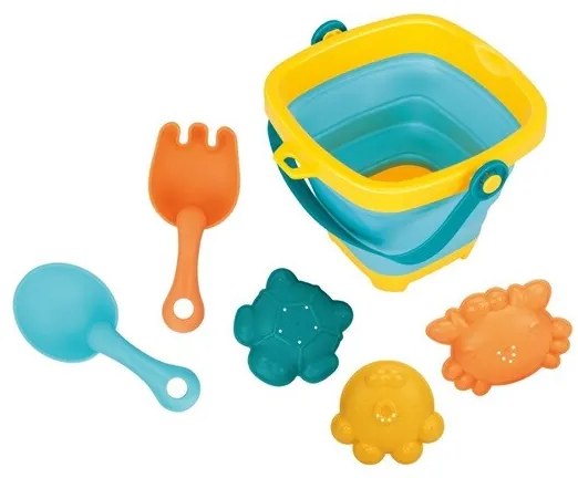 Baby Mix Összecsukható vödör homokos és vizesjátékokkal, 5 db