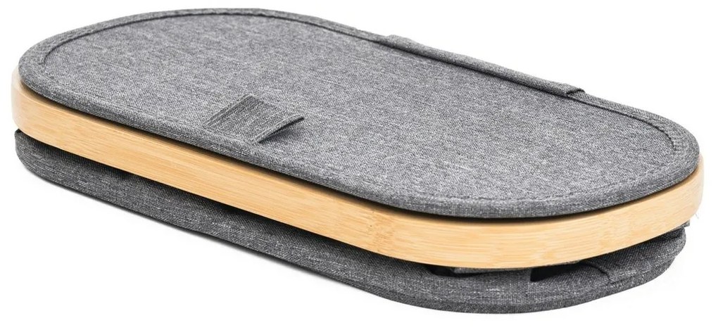 G21 tárolódoboz 30 x 15 x 15 cm, bambuszfedéllel, szürke