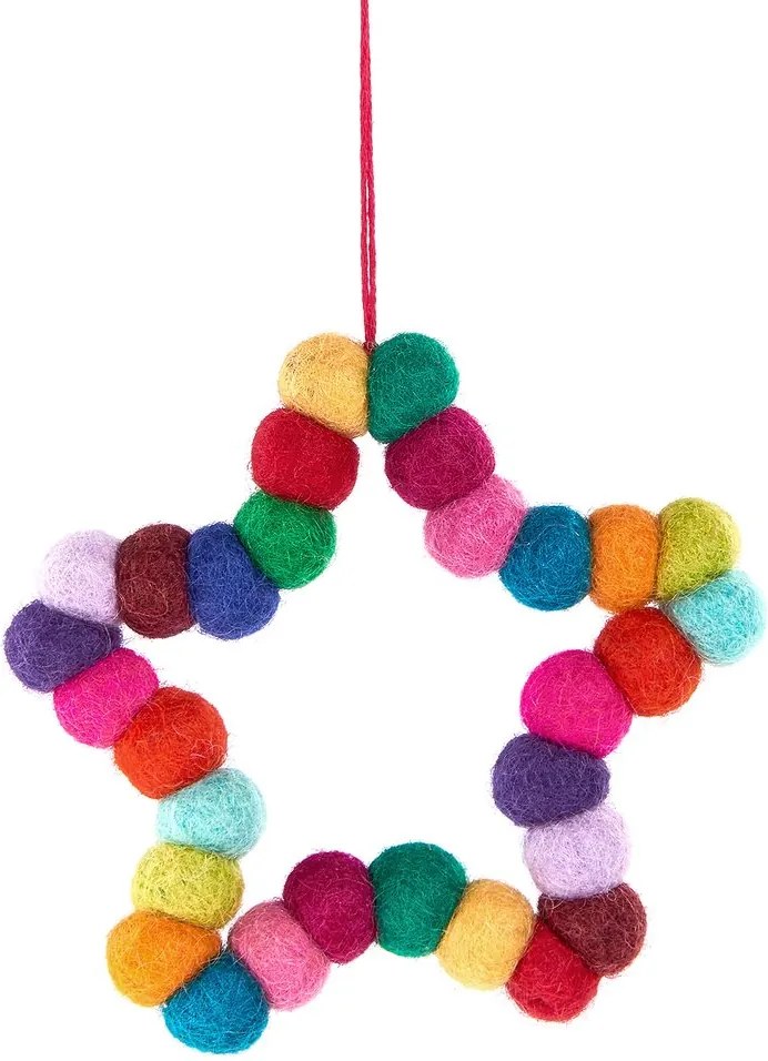 HANG ON karácsonyfadísz, filc csillag 9cm