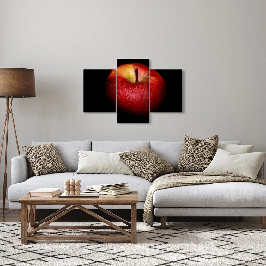 Az alma képe és a fekete háttér (90x60 cm)