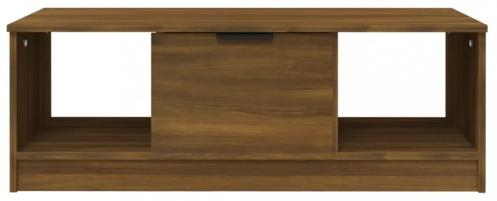 barna tölgyszínű szerelt fa dohányzóasztal 102 x 50 x 36 cm