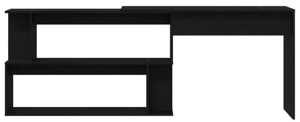 vidaXL Asztal Fekete Tölgy 200x50x76 cm Mérnöki Fa
