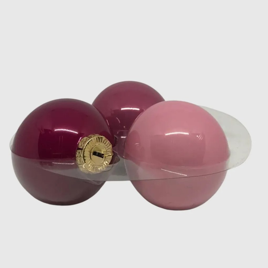 Jolly Spirit rózsaszín üveg karácsonyi gömb szett 12*6cm