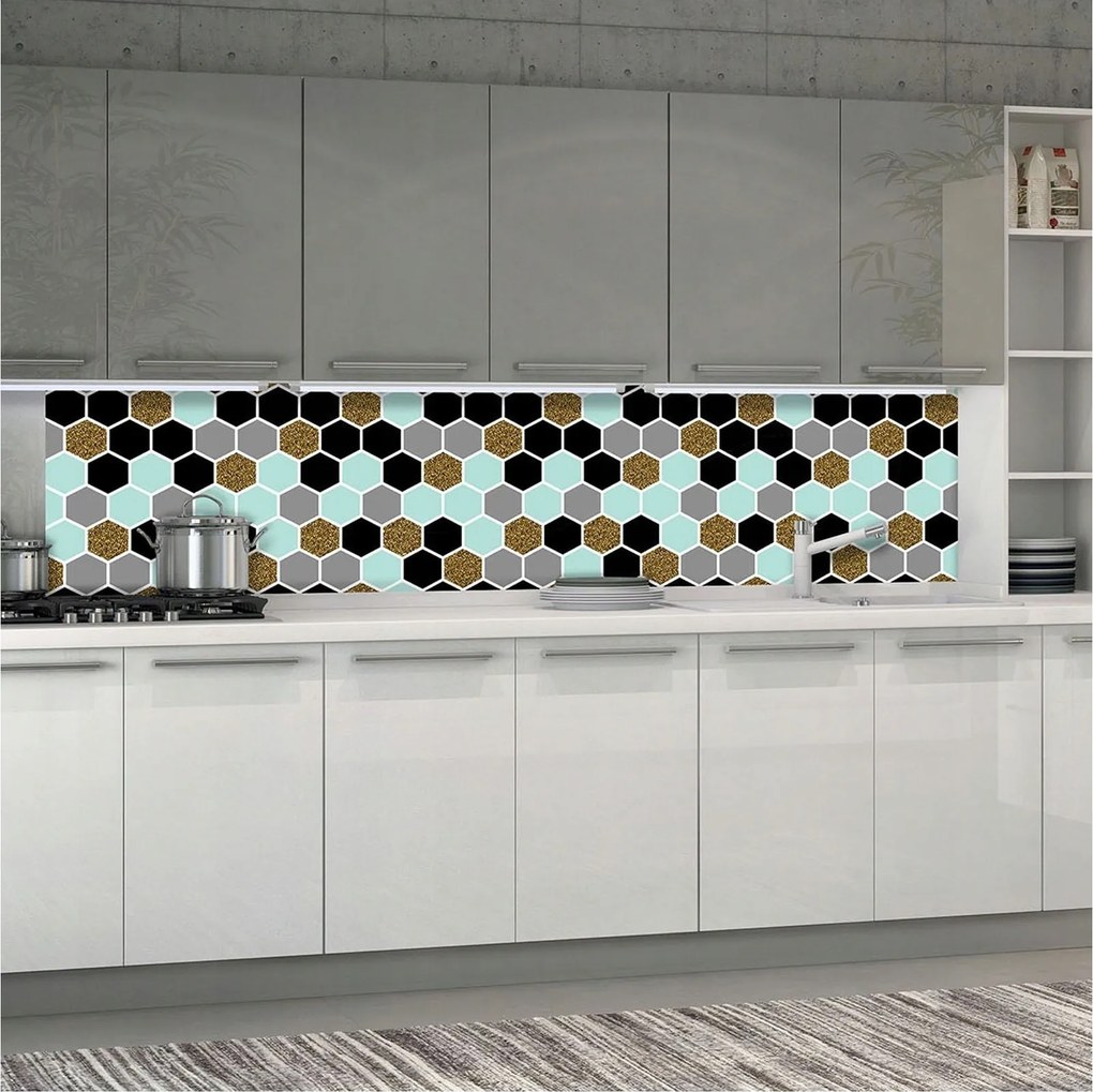 Flizelin fotótapéta Hatszögek Geometria Absztrakt Stílus 250x60 +ragasztó