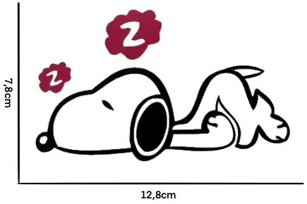 Matrica kapcsolóra "Alvó kutya" 13x8 cm