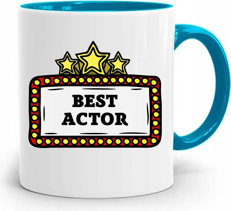 Színésznőnek Bögre Kék Születésnapi Ajándék fényképes nyomtatással