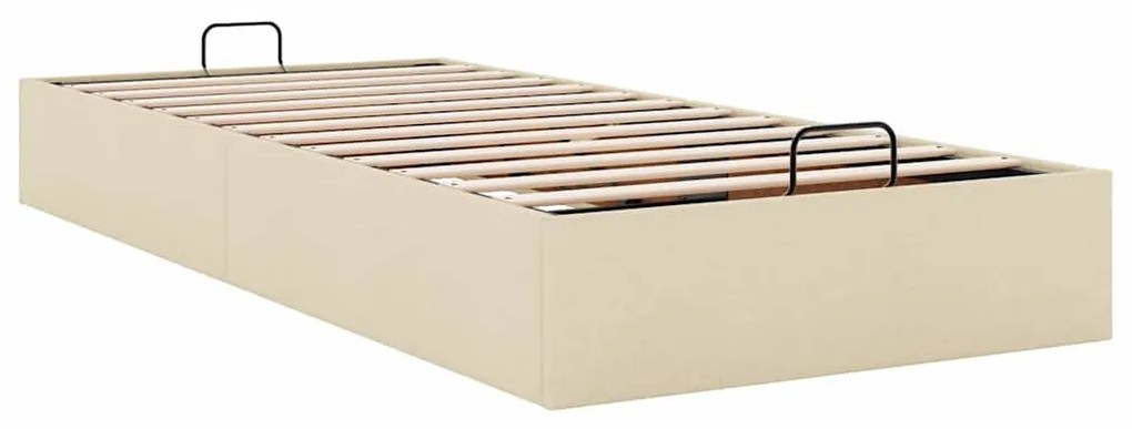 Ottomán ágykeret matrac nélkül krém 80x200 cm szövet