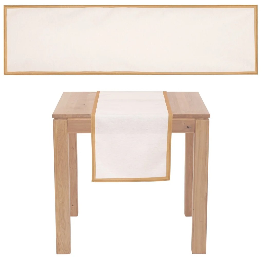 Karácsonyi futószőnyeg arany szegéllyel, krémszínű, 150 x 40 cm