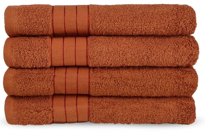 Téglavörös frottír pamut törölköző szett 4 db-os 50x100 cm – Good Morning