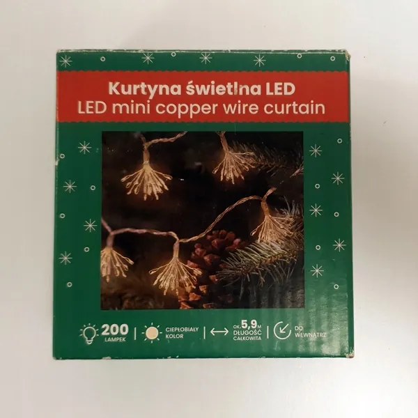 Fényfüggöny Lámpák Melegfehér Karácsonyi 5,9m 200LED 200-ww