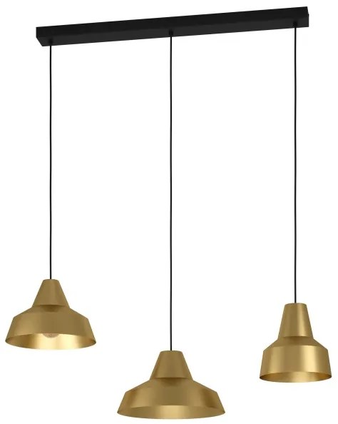 Eglo 390016 - Csillár zsinóron SAVARNA 3xE27/40W/230V arany