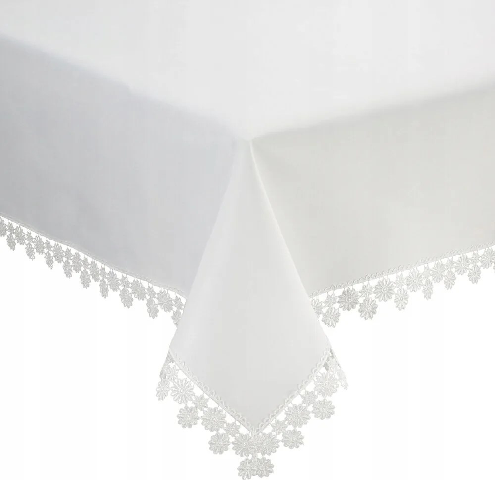 Abrosz dekoratív Laura 145x300 Eurofirany fehér csipkével díszített