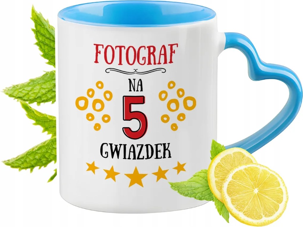 Fotósnak Kék Bögre Szív Alakú Füllel Ajándék