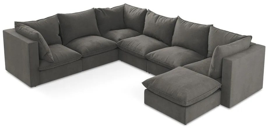 Sötétszürke sarokkanapé (bal oldali-U alakú) Manao – Makamii