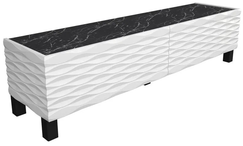 TV szekrény Lerze - White, Black