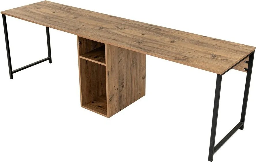 Íróasztal borovi fenyő dekorral 60x240 cm Twin – Kalune Design