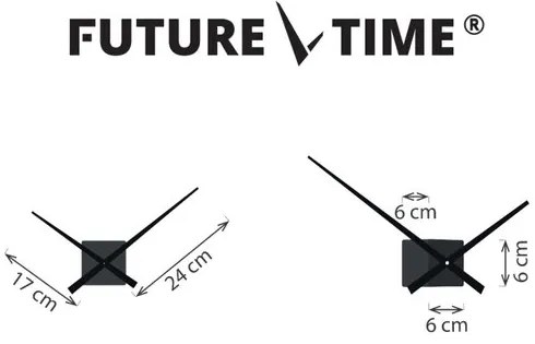 Future Time FT3000GY Cubic grey Design falra ragasztható óra, átmérő 50 cm