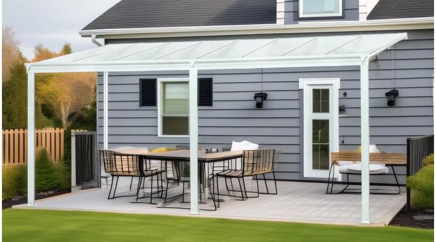 alumínium pergola LANITPLAST WALL 53 fehér + opal PC LG2133