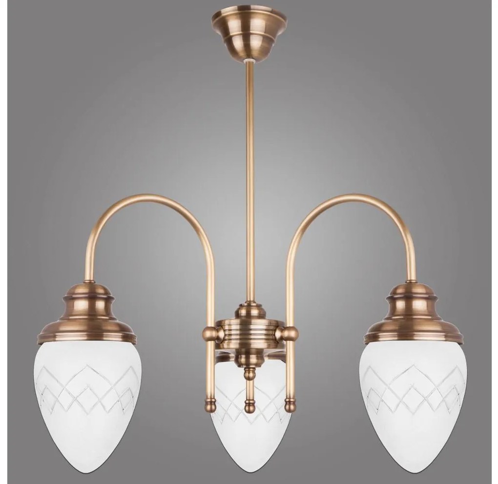 Kemar RI/3/M - Csillár rúdon RINAMA 3xE27/60W/230V sárgaréz