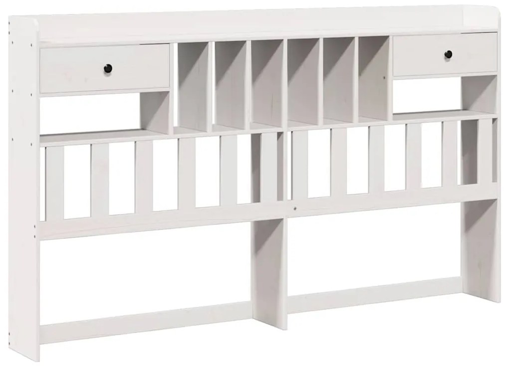 fehér tömör fenyőfa fejtámla tárolóval 180 cm