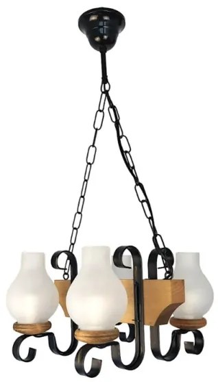 Brilagi - Csillár láncon QUEEN 4xE14/40W/230V bükkfa