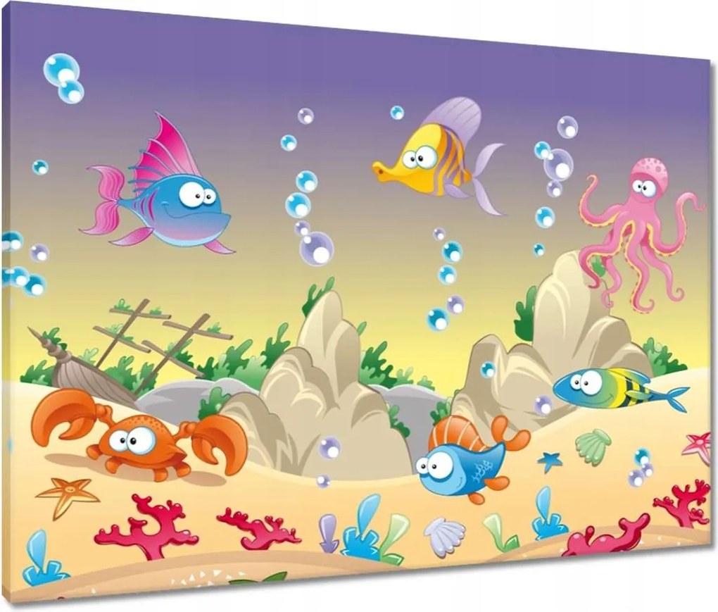 Vászonkép 80x60 A vidám halak víz alatti világa