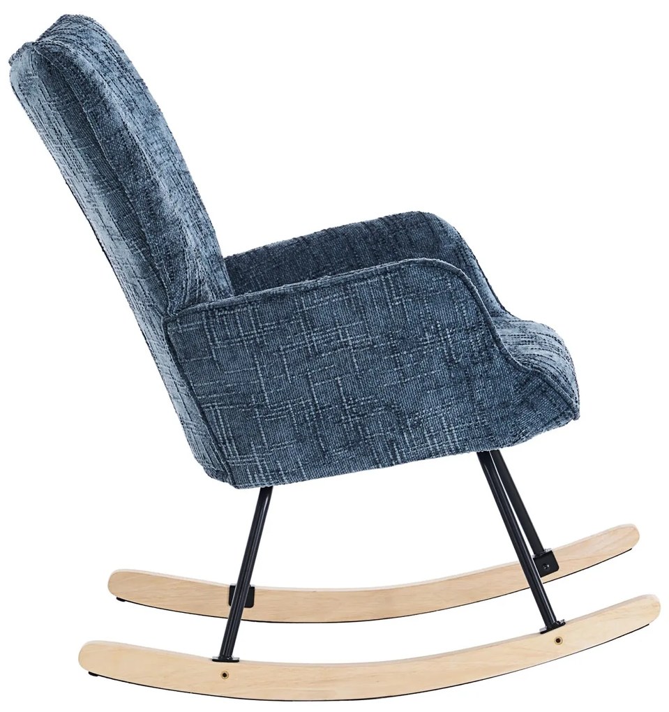 Hintaszék, relaxációs szék kordbársony kárpitozással, sötét szürke