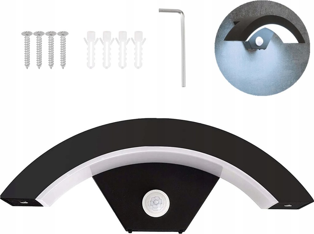 Kültéri Led Fali Lámpa Bejárati Ajtó Fölé 18W mozgásérzékelővel