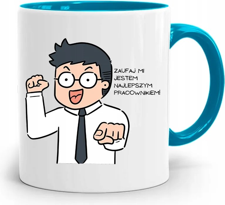 Munkavállalói Bögre Kék Én Vagyok A Legjobb nyomott mintás fotóval