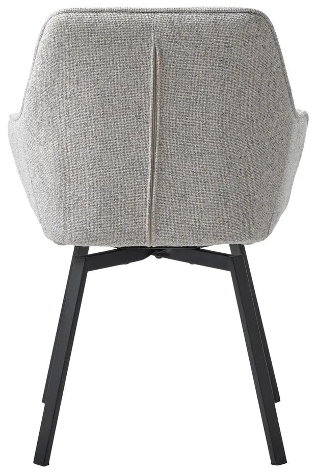 Világosszürke kárpitozott karfás étkezőfotel Alma – Unique Furniture