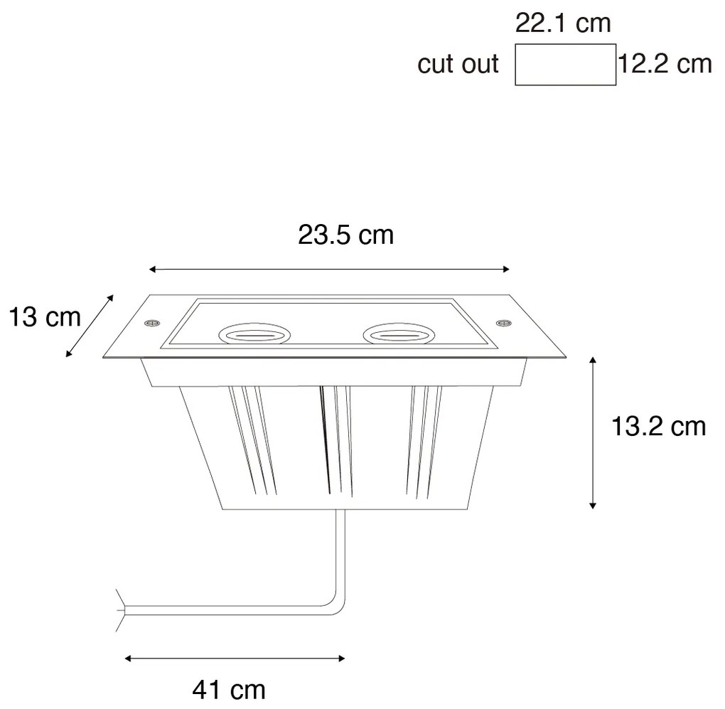 Okos Talajba Süllyesztett Spotlámpa Acél 2-Fényes Állítható IP65 2 GU10 50mm-es Fényforrással - Oneon