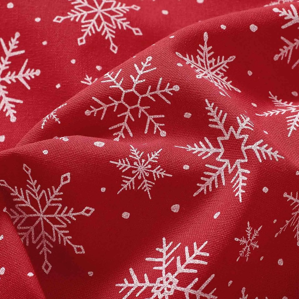 Goldea karácsonyi párnahuzat valencia - fehér pelyhek piros alapon 45 x 45 cm