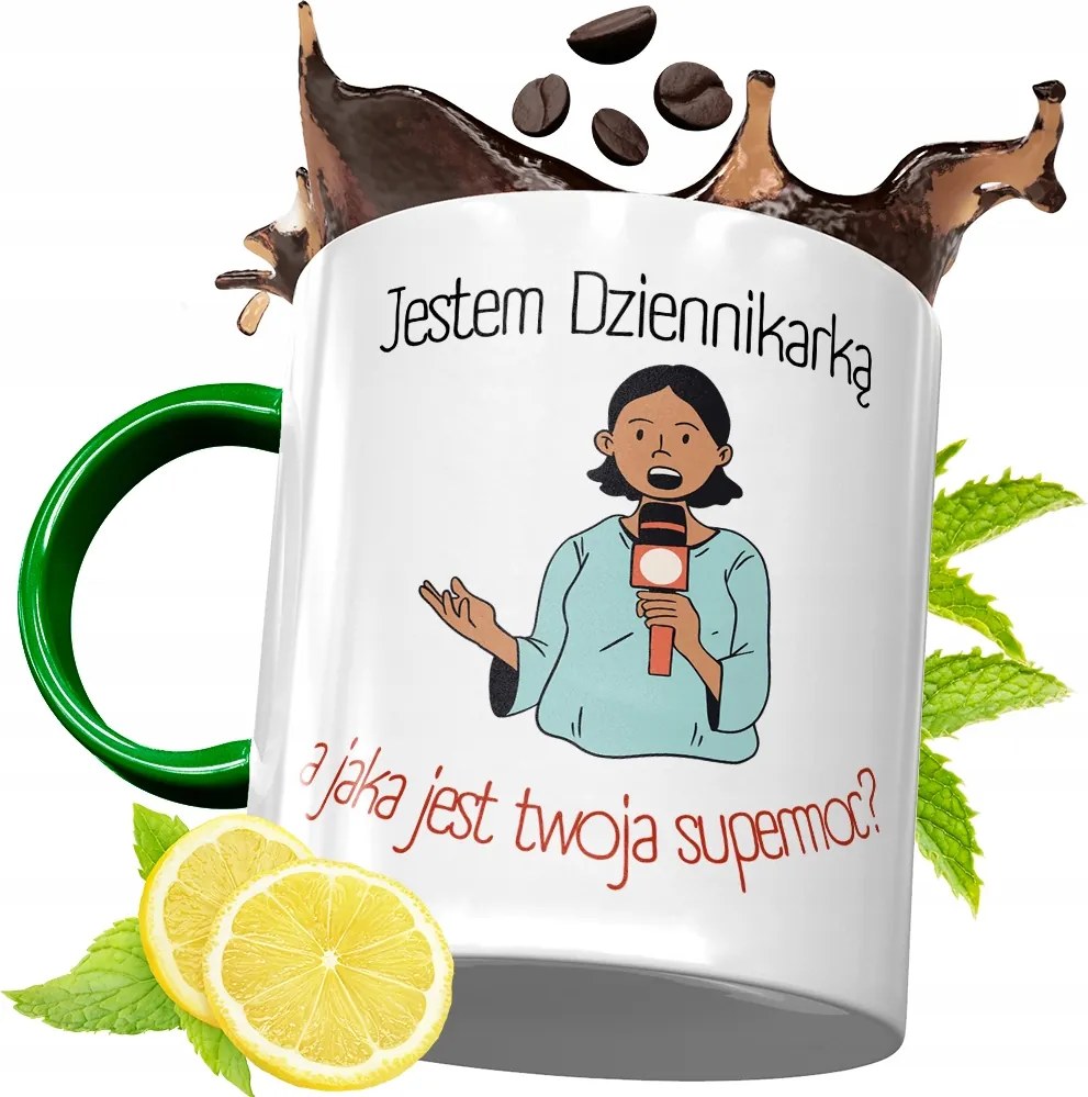 Zöld Bögre Újságírónak Születésnapi Ajándéknak, fényképes nyomattal