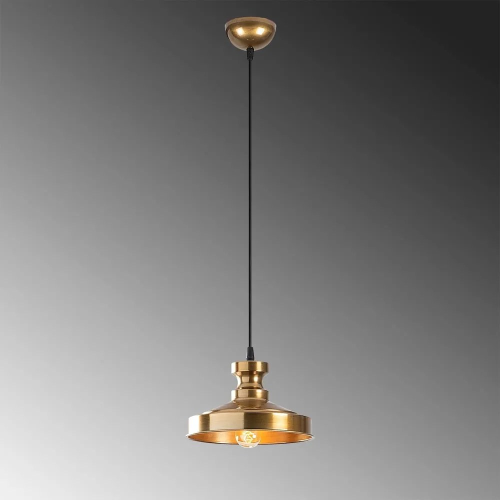 Aranyszínű függőlámpa fém búrával ø 22 cm Berceste – Opviq lights
