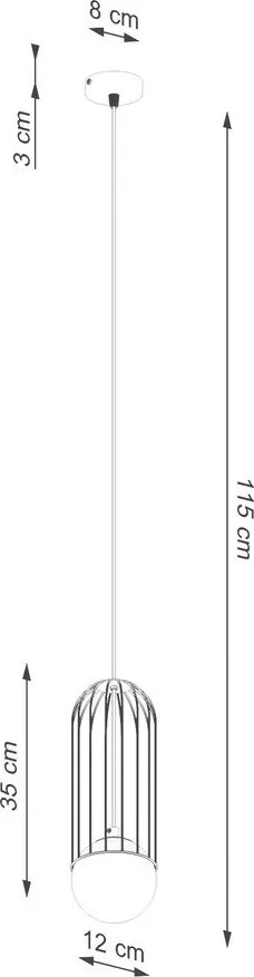 Fehér függőlámpa üveg búrával Belinda – Sollux