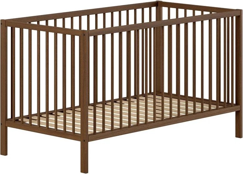 Barna bükkfa babaágy levehető oldallal-állítható magassággal 70x140 cm Dino – Vipack